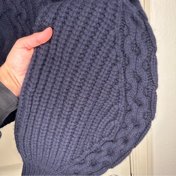 NWT Reformation The Collection Adela Regenerative Wool Cable Sweater Navy small - Picture 9 of 15